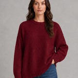 Beatrice | Pull oversize femme en maille à col rond et épaules tombantes