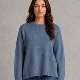 Beatrice | Pull oversize femme en maille à col rond et épaules tombantes