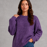 Beatrice | Pull oversize femme en maille à col rond et épaules tombantes