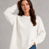 Beatrice | Pull oversize femme en maille à col rond et épaules tombantes