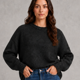 Beatrice | Pull oversize femme en maille à col rond et épaules tombantes