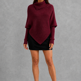 Imogen | Pull Oversized en Tricot à Col Montant et Ourlet Asymétrique