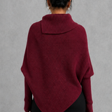Imogen | Pull Oversized en Tricot à Col Montant et Ourlet Asymétrique