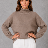Brigitte | Pull en maille à col roulé pour femme