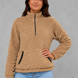 Abigail | Veste en polaire pour femme à col montant et poches avant