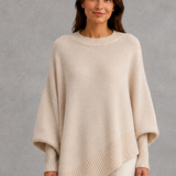 Corinne | Pull côtelé à col montant et manches longues