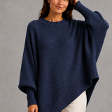 Corinne | Pull côtelé à col montant et manches longues