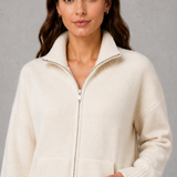 Catherine | Cardigan tricoté à zip avec col montant