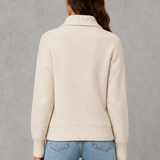 Catherine | Cardigan tricoté à zip avec col montant