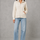 Catherine | Cardigan tricoté à zip avec col montant