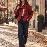 Victoire | Trench court pour femme à col montant et double boutonnage