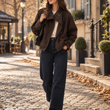 Victoire | Trench court pour femme à col montant et double boutonnage