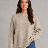 Beatrice | Pull oversize femme en maille à col rond et épaules tombantes