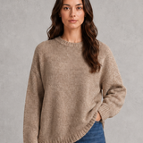Beatrice | Pull oversize femme en maille à col rond et épaules tombantes