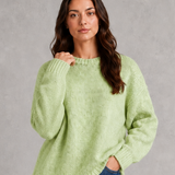 Beatrice | Pull oversize femme en maille à col rond et épaules tombantes