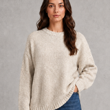 Beatrice | Pull oversize femme en maille à col rond et épaules tombantes
