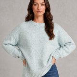 Beatrice | Pull oversize femme en maille à col rond et épaules tombantes
