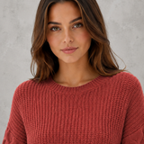 Felicity | Pull en tricot doux à manches lanternes