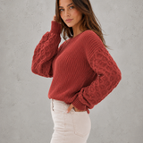 Felicity | Pull en tricot doux à manches lanternes