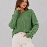 Felicity | Pull en tricot doux à manches lanternes