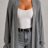 Faustine | Cardigan Femme en Tricot à Col V et Fermeture Boutonnée