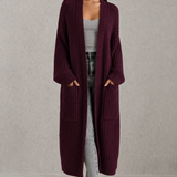 Faustine | Cardigan Femme en Tricot à Col V et Fermeture Boutonnée