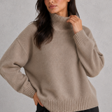 Lison | Pull en cachemire pour femme à col roulé et coupe décontractée