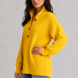 Diane | Pull en tricot à col à revers et fermeture à trois boutons