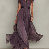 Mireille | Robe maxi femme légère à manches courtes