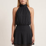 Lison | Robe Mini Col Halter à Volants