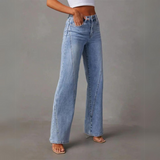 Adèle | Jean évasé taille haute au style denim rétro contemporain
