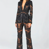 Louna | Ensemble blazer et pantalon à sequins élégants
