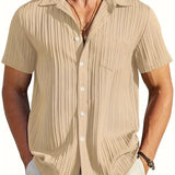 Timéo | Chemise d'Été Plissée à Manches Courtes