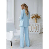 Capucine | Ensemble femme élégant deux pièces veste à double boutonnage et pantalon droit