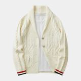 Théophile | Cardigan Homme en Maille Torsadée à Col Châle