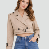 Manon | Trench-coat court pour femme en coton à coupe régulière 2.