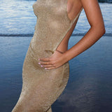 Virellia | Robe Maxi Dos Nu Scintillante