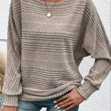 Sabine | Pull Tricot Décontracté à Coupe Ample et Rayures Subtiles