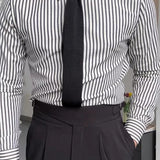 Rémi | Chemise rayée pour homme à manches longues et col boutonné