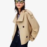 Delphine | Veste courte à double boutonnage et col haut