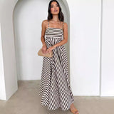 Lucienne | Robe de soirée maxi à rayures élégantes