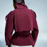 Delphine | Veste courte à double boutonnage et col haut