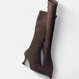 Marcia | Bottes en Daim à Talons Hauts pour Femme – Élégance Premium
