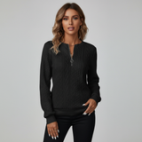 Amandine | Pull en tricot à motifs en relief et col zippé