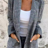Mathilde | Blazer à carreaux élégant femme coupe intemporelle chic