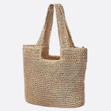 Capucine | Grand sac en paille crocheté à double poignée