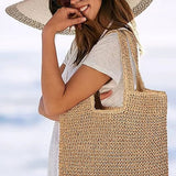 Capucine | Grand sac en paille crocheté à double poignée