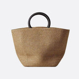Margaux | Grand sac en paille tressée à poignées rondes