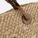 Noémie | Sac en paille structuré avec bandoulière effet cuir