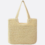 Capucine | Grand sac en paille crocheté à double poignée